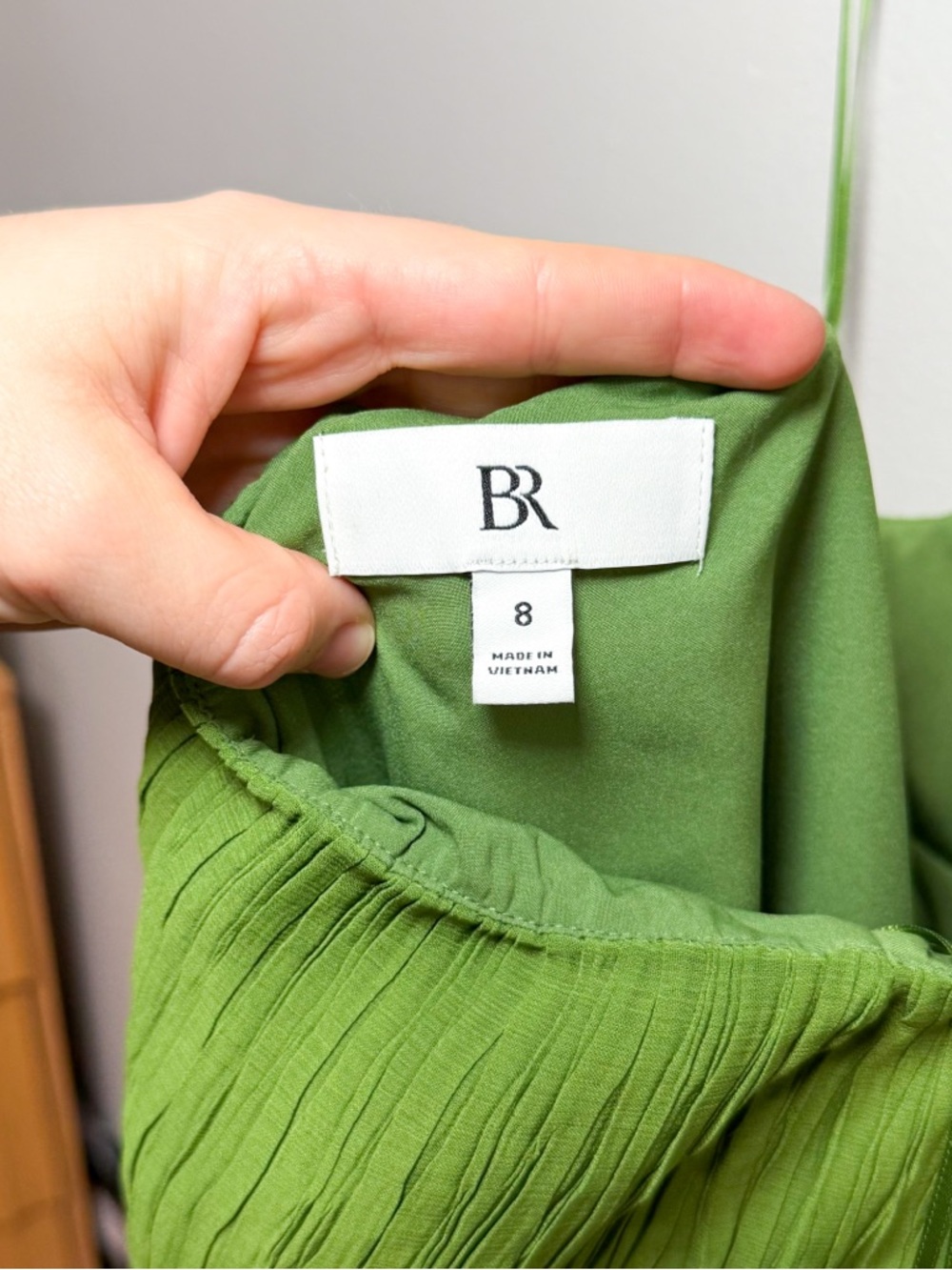 Banana Republic green halter plisse shift dress pleated summer resort vacation - Picture 11 of 11